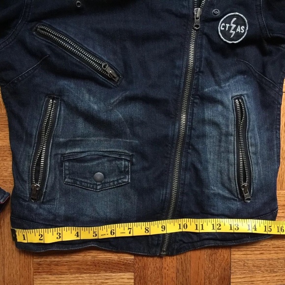 Converse Blue Denim Motorcyle Jean Jacket S - Picture 8 of 8